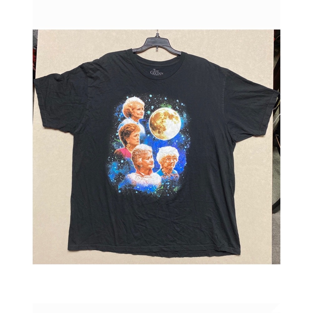 The Golden Girls Cosmic Space Graphic T-Shirt Black XXL 100% Cotton TV Show Tee